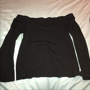 Black off the shoulder shirt